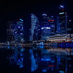 Singapore skyline at night